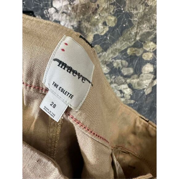 New Anthropologie The Colette Contrast-Stitch Linen Crop Wide-Leg Pants by Maeve - Picture 7 of 8